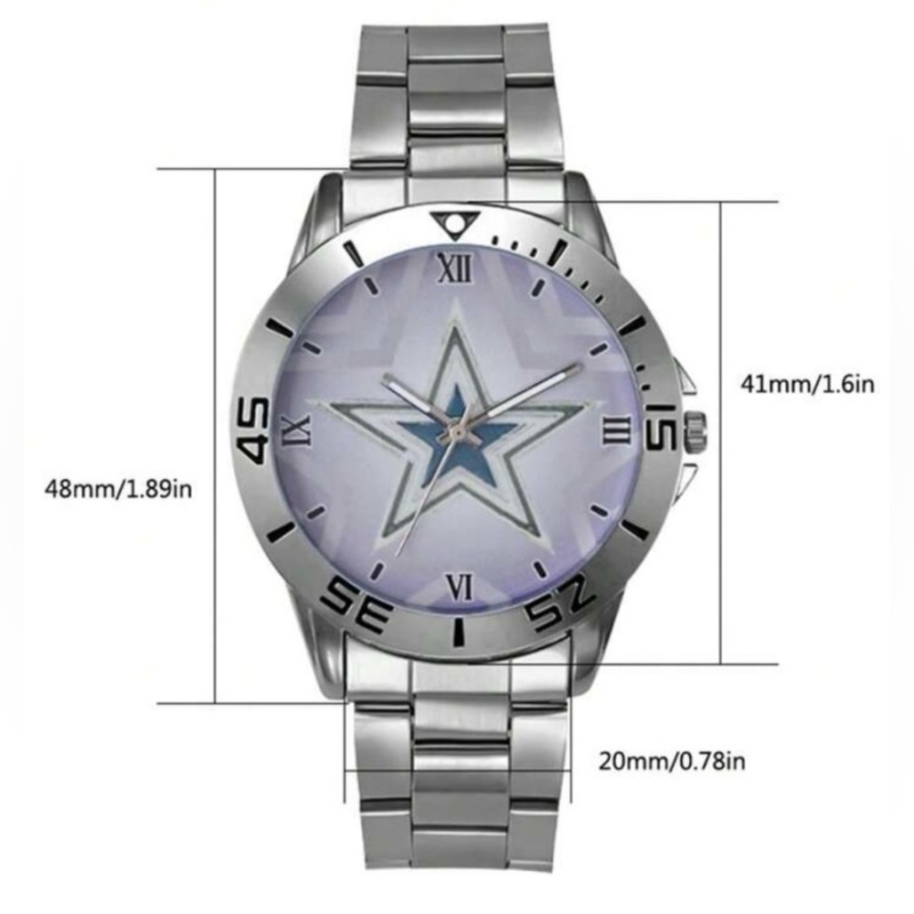 NFL Dallas Cowboys Football Team Men’s Stainless Steel Watch